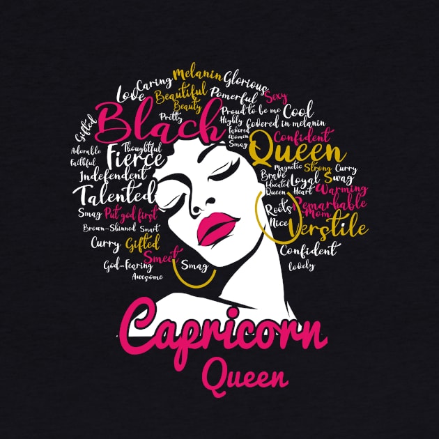 Capricorn Queen Funny Birthday Gift for Black Women Girl by easleyzzi